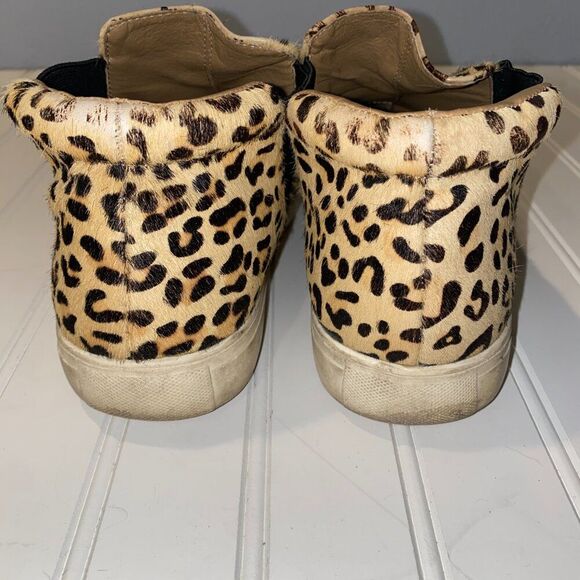 Coconuts by Matisse Leopard Calf Hair Hi Top Sneakers Women's 9.5 Animal Print - Picture 5 of 12